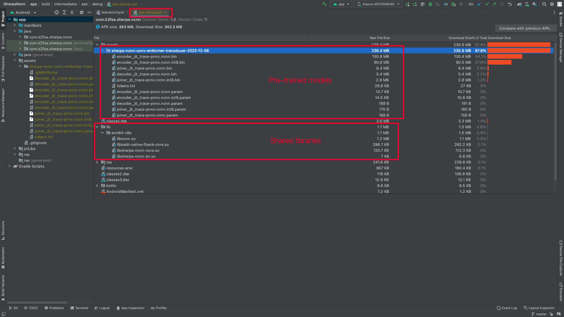 Result of analyzing apk