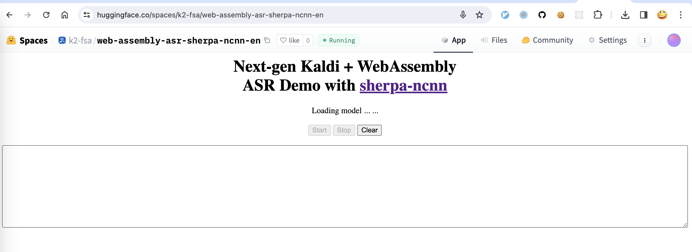 start page of wasm