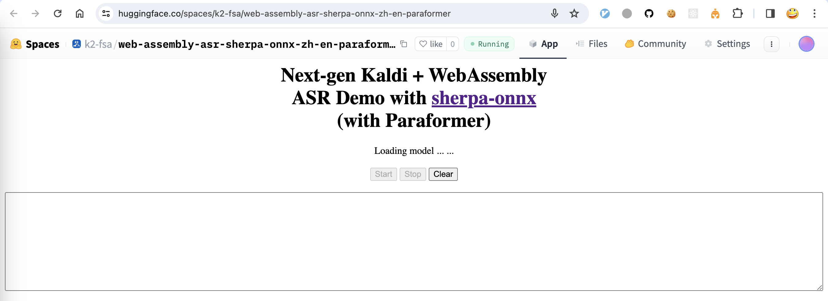start page of wasm