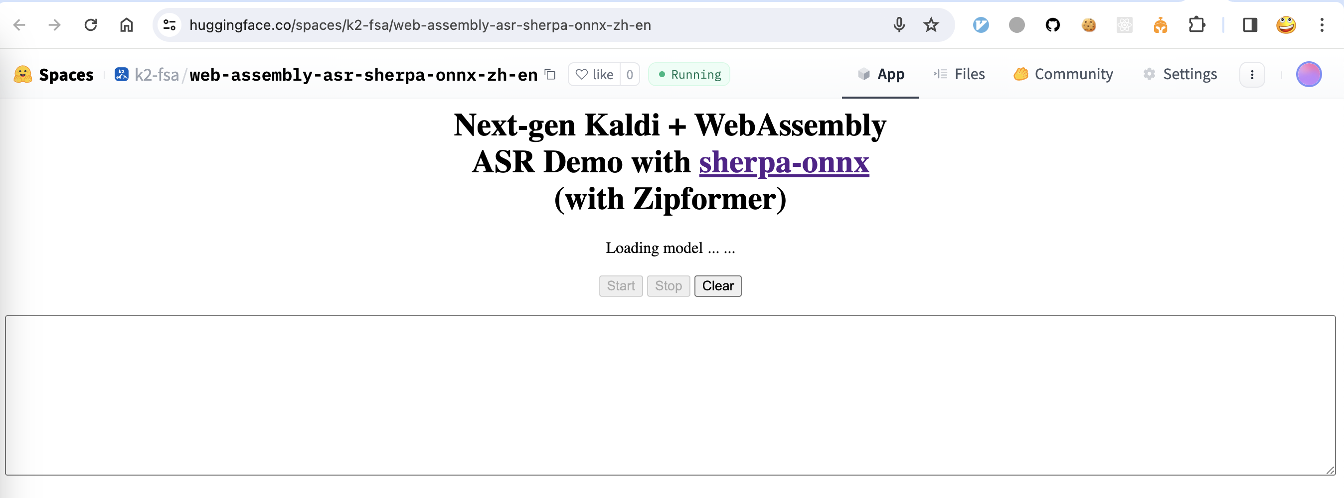 start page of wasm