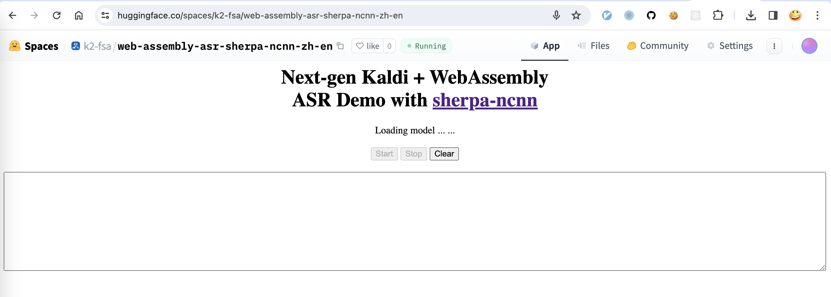 start page of wasm
