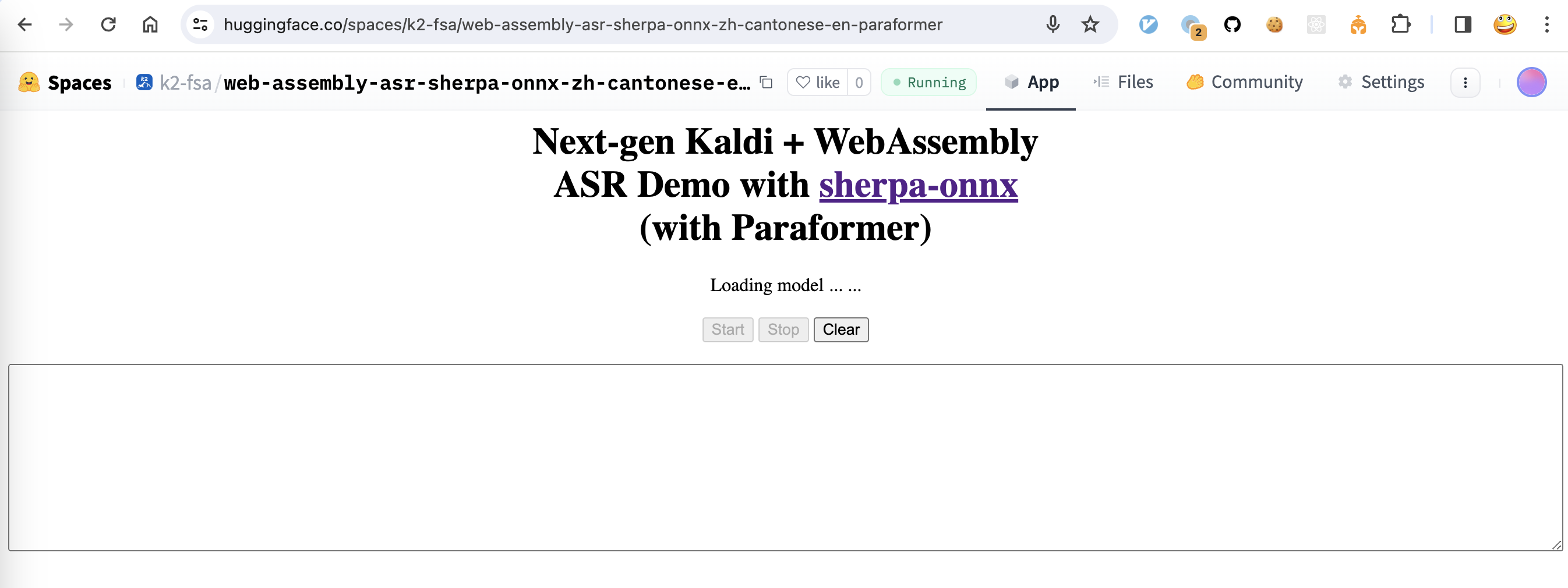 start page of wasm